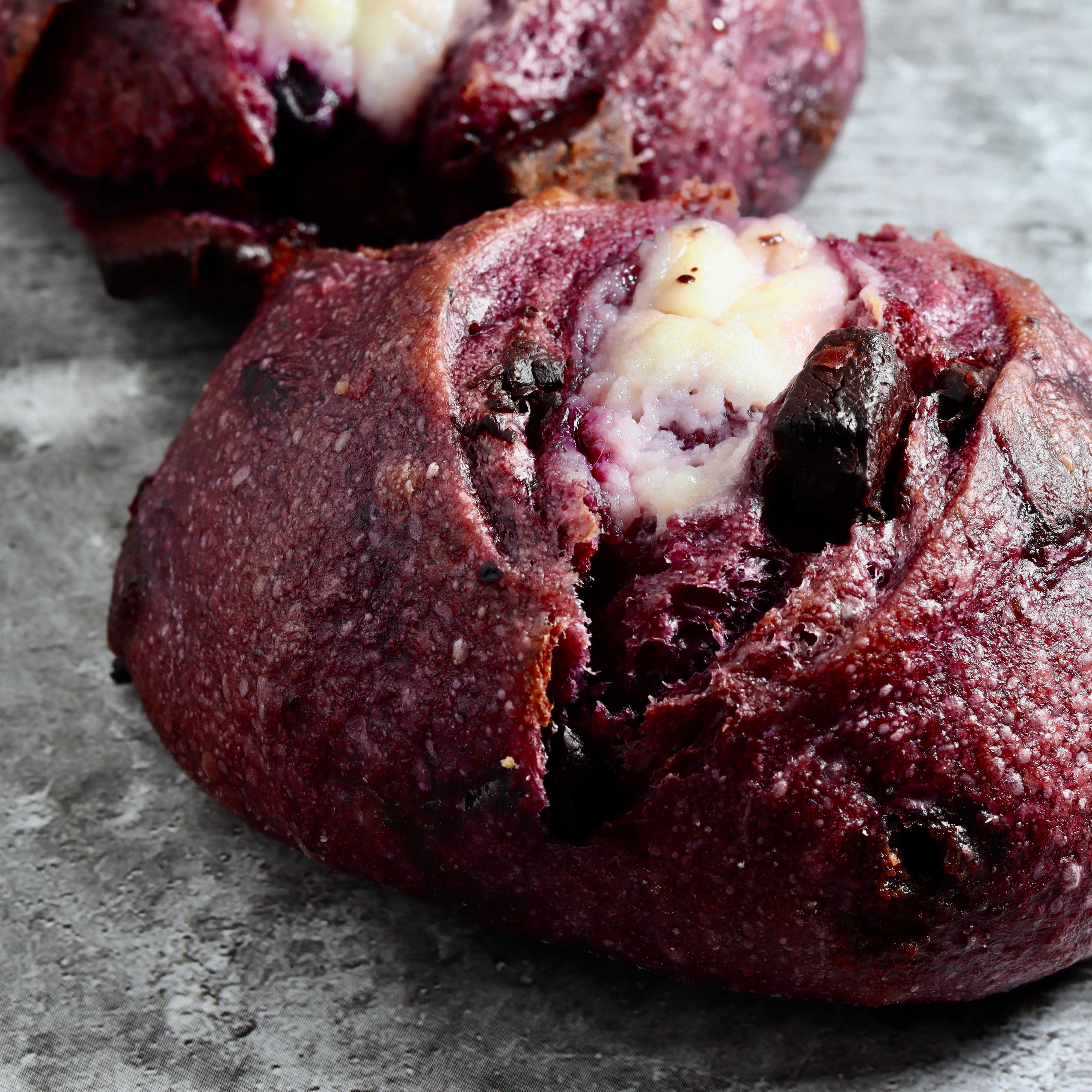 Crafted from our signature sourdough dough, this dessert bread combines tangy cassis purée, rich chocolate chips, and a hint of sour cream.