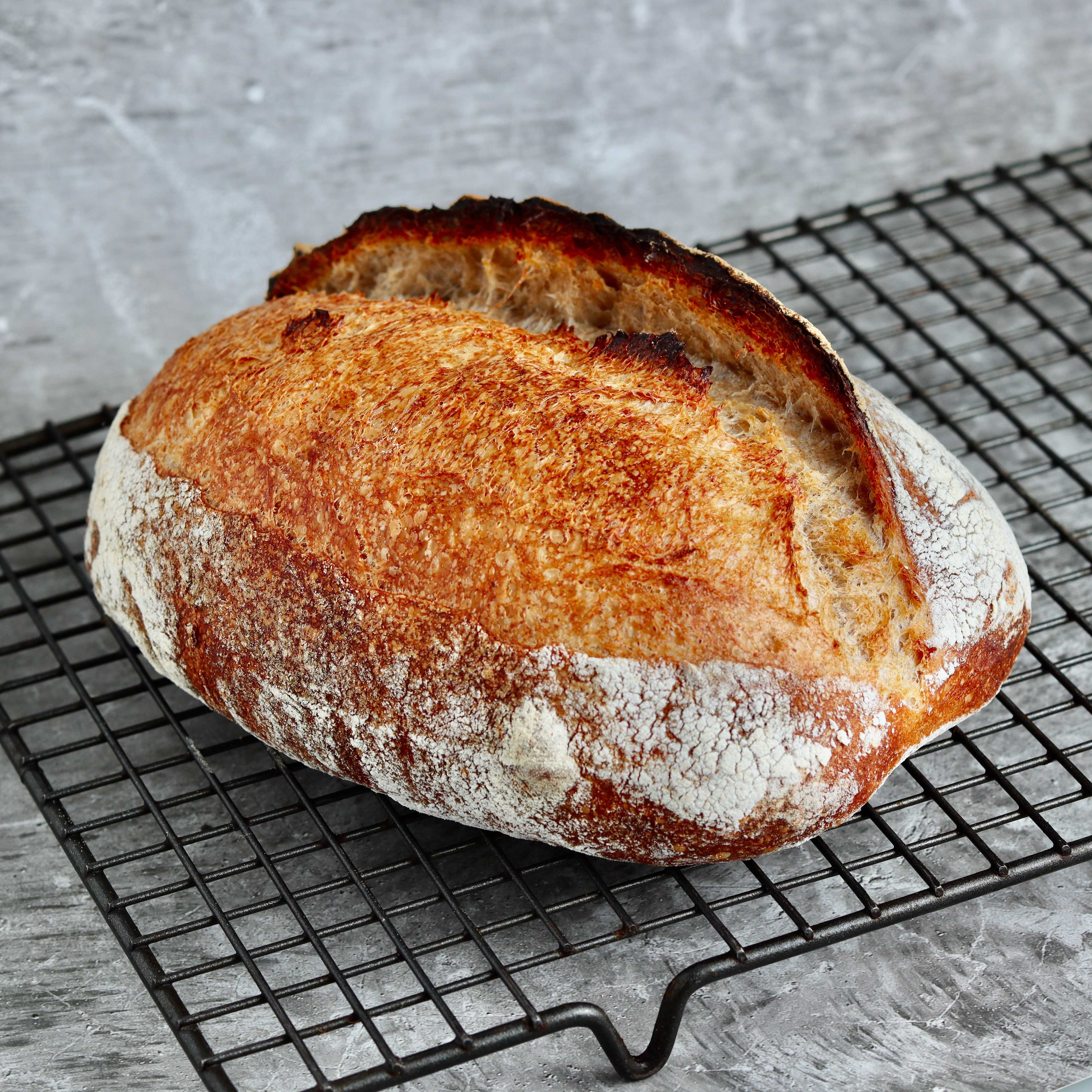 Crafted with 90% hydration, 24-hour slow-fermented dough, this sourdough bread brings a perfect balance of tangy flavor and chewy texture, with a crisp golden crust. Ideal for sandwiches, toasting, or enjoying on its own.